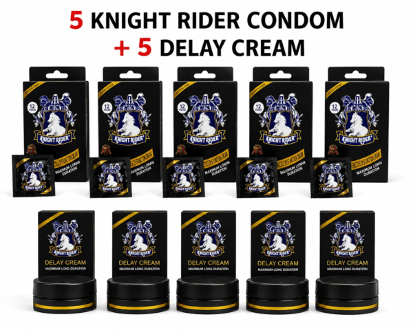 Knight Rider Delay Cream + 5 Condoms Pack | Buy Online