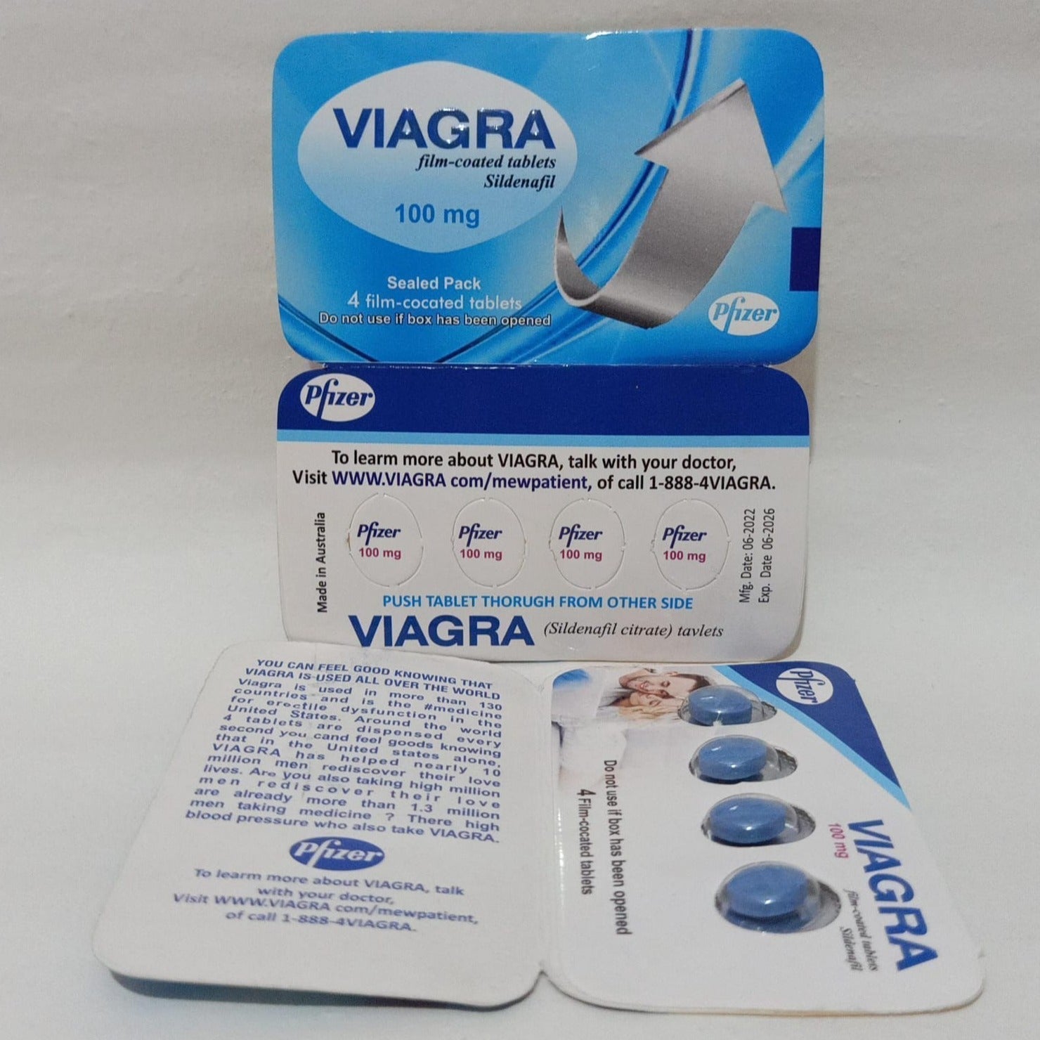 V!agra Pfizer Film Coated Sildenafil Tablets – 100mg