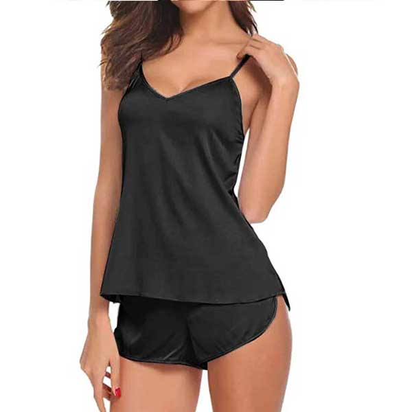 Black Silk Cami and Short