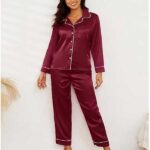 Mahroon Full Sleave Silk Shirt and Trouser