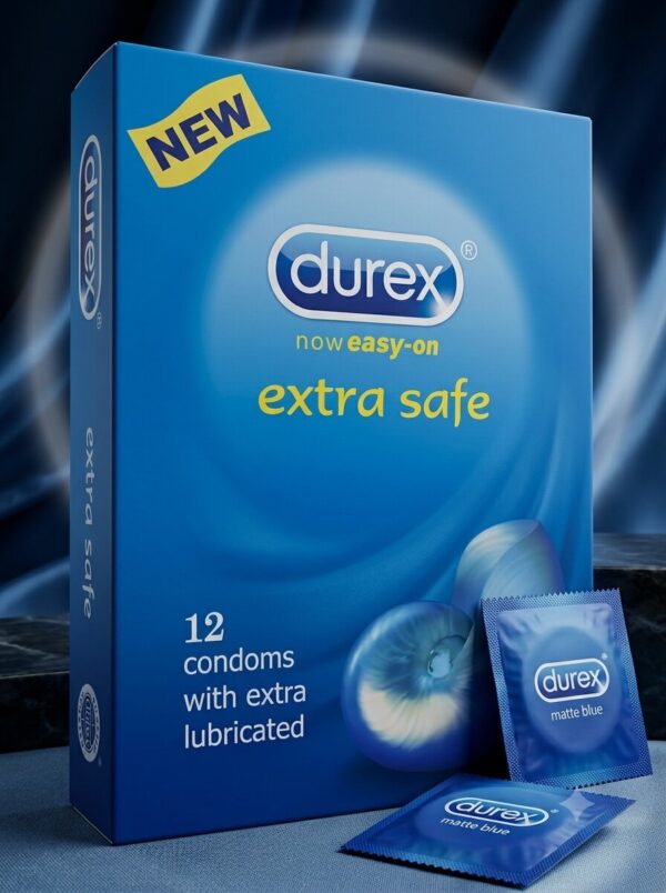 Durex Extra Safe Condoms – 12 Pack | Extra Lubricated, Raised Dots, 52mm 1 Durex Extra Safe Condoms – 12 Pack | Extra Lubricated, Raised Dots, 52mm