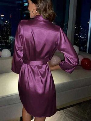 Dark-Purple-Open-Front-Silk-Belted-Night-Robe1-1
