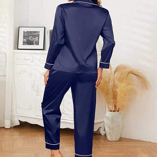 Navy Blue Full Sleave Silk Shirt and Trouser 2 Navy Blue Full Sleave Silk Shirt and Trouser