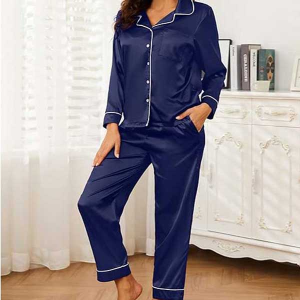 Navy Blue Full Sleave Silk Shirt and Trouser 3 Navy Blue Full Sleave Silk Shirt and Trouser