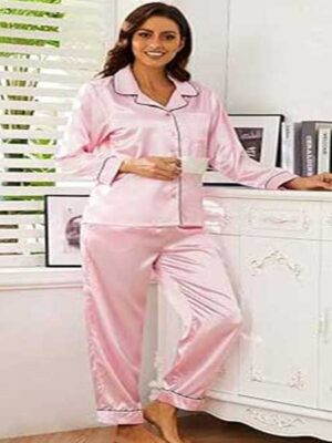 Pink Full Sleave Silk Shirt and Trouser