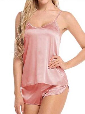 Pink Silk Cami and Short