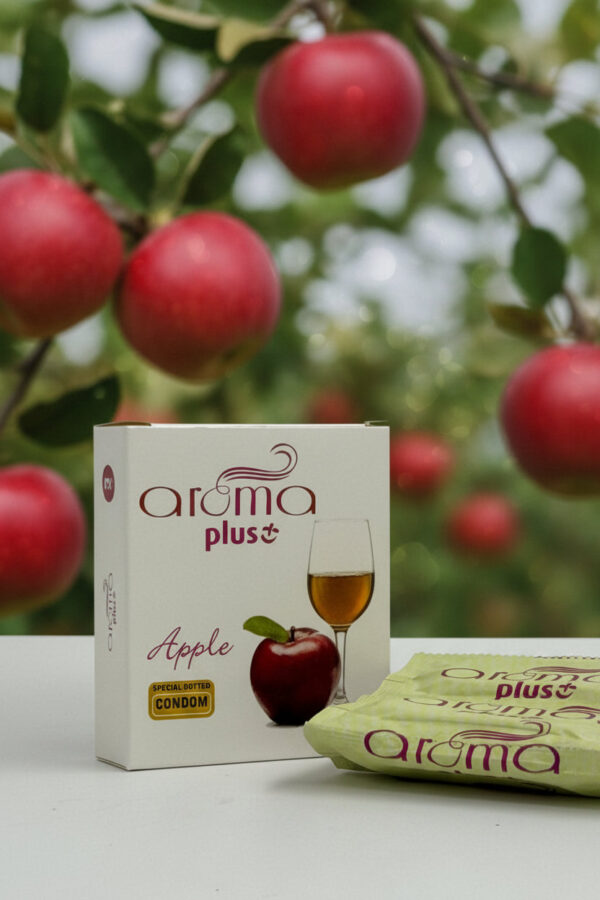 Aroma Plus Condom Apple Flavor - 3 Special Dotted Condoms