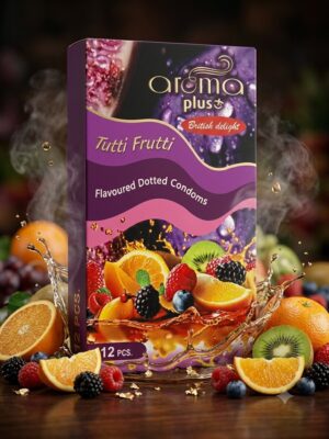 Aroma Plus Tutti Frutti Flavoured Condoms | 12 Dotted & Lubricated Condoms