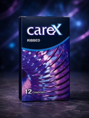 Carex Ribbed Condoms | 12 Pack | Natural Latex | Enhanced Pleasure