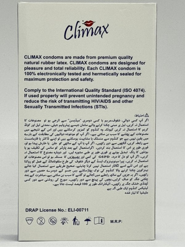 Climax Condoms - 12 Dotted & Lubricated Condoms 2 Climax Condoms - 12 Dotted & Lubricated Condoms