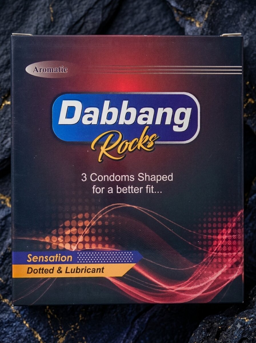Dabbang Dotted & Lubricated Condoms – Pack of 3 | Extra Pleasure, Natural Latex