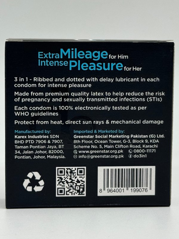 DO 3 in 1 Condoms - 3 Ribbed Dotted Delay Condoms 2 DO 3 in 1 Condoms - 3 Ribbed Dotted Delay Condoms