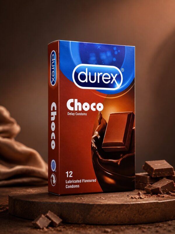 Durex Chocolate Flavoured Condoms – Pack of 12 | Lubricated & Long-Lasting