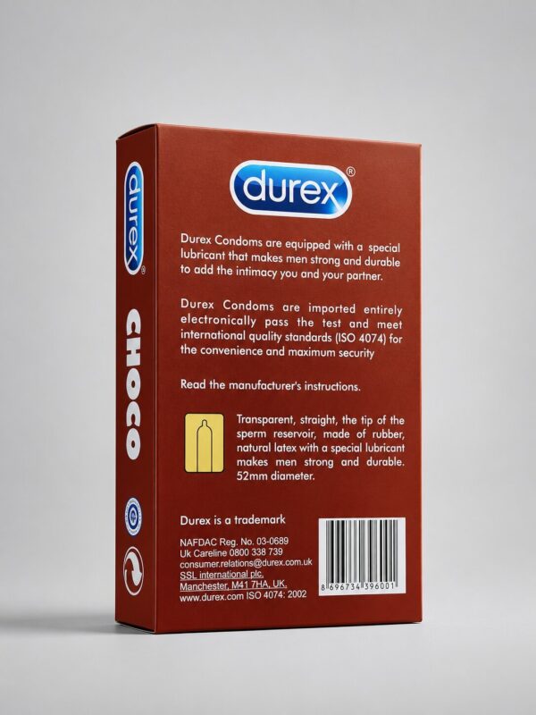 Durex Chocolate Flavoured Condoms – Pack of 12 | Lubricated & Long-Lasting 2 Durex Chocolate Flavoured Condoms – Pack of 12 | Lubricated & Long-Lasting