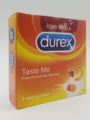 Durex Condoms Taste Me 3 Delay Condoms – Fruity Flavor Lubricated