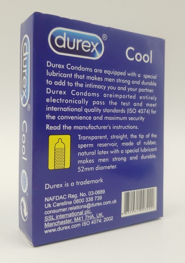 Durex Cool Condoms 12 Pieces - Dotted & Ribbed with Cooling Lube 2 Durex Cool Condoms 12 Pieces - Dotted & Ribbed with Cooling Lube