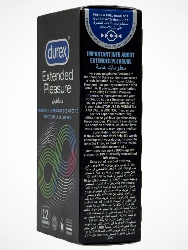 Durex Extended Pleasure Delay Condoms - 12 Pack (Imported) 4 Durex Extended Pleasure Delay Condoms - 12 Pack (Imported)