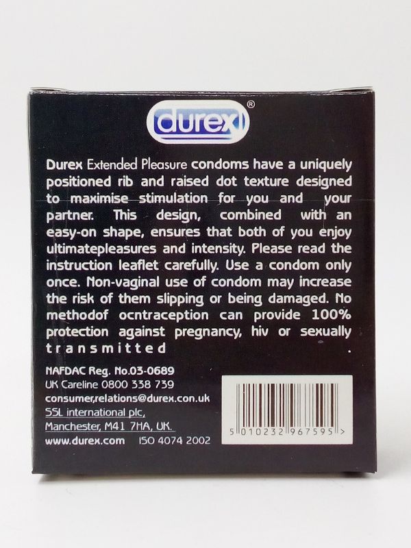 Durex Extended Pleasure Condoms - 3 Long Delay Condoms 2 Durex Extended Pleasure Condoms - 3 Long Delay Condoms
