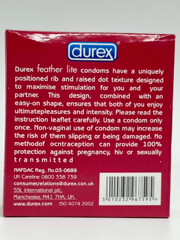 Durex Feather Lite Condoms - 3 Ultra Fine Lubricated Condom 2 Durex Feather Lite Condoms - 3 Ultra Fine Lubricated Condom