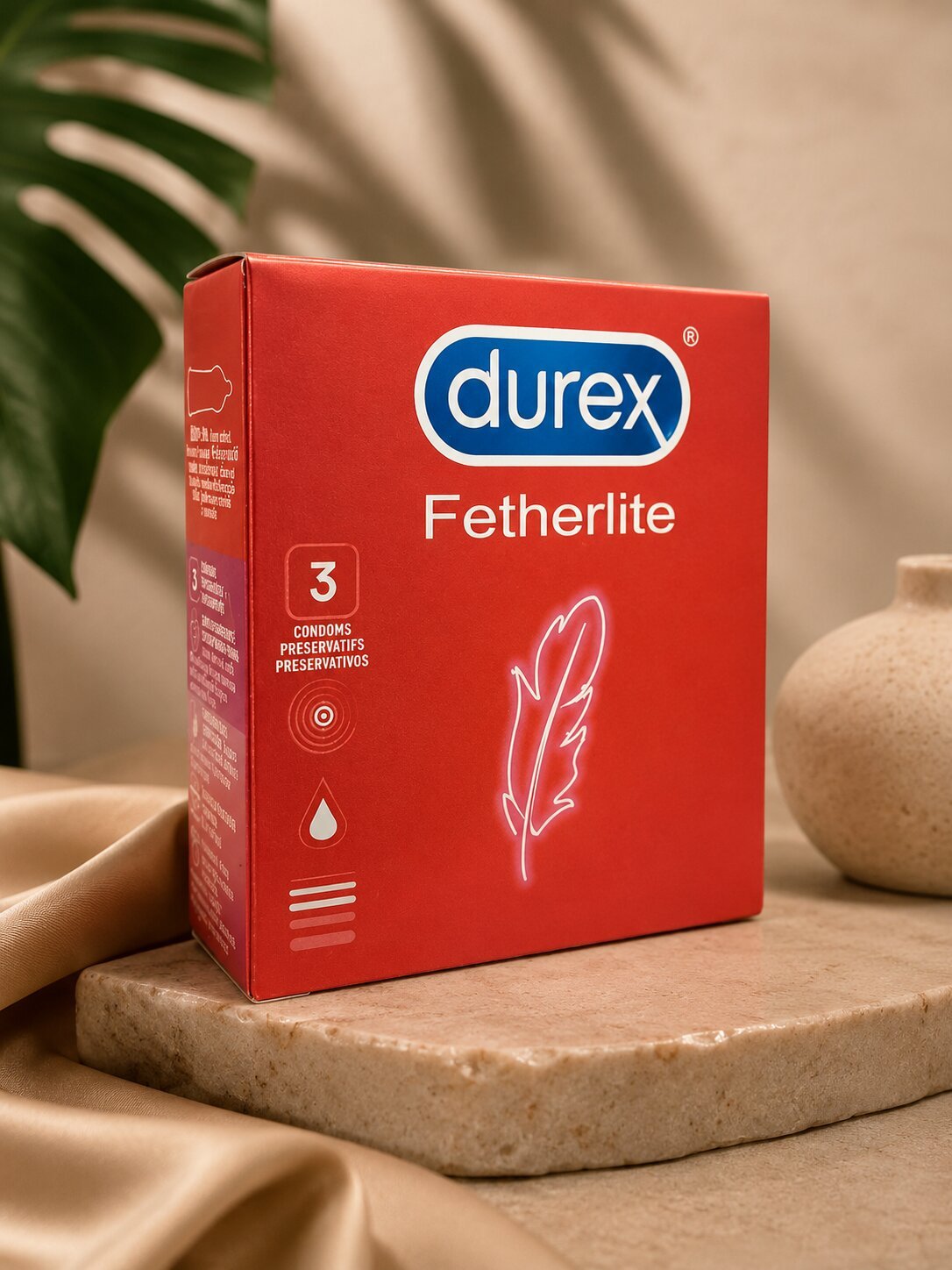 Durex Fetherlite Condoms – Ultra Thin for Maximum Sensitivity | Pack of 3