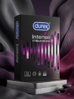 Durex Intense Ribbed Condoms – 12 Pack | Ultra-Fine, Extra Lubricated