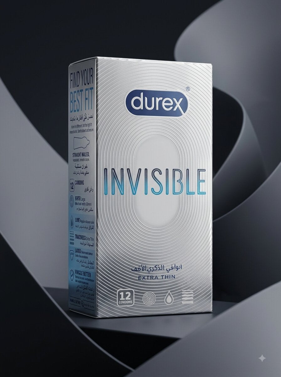 Durex Invisible Extra Thin Condoms – 12 Pack | Ultra-Sensitive Protection