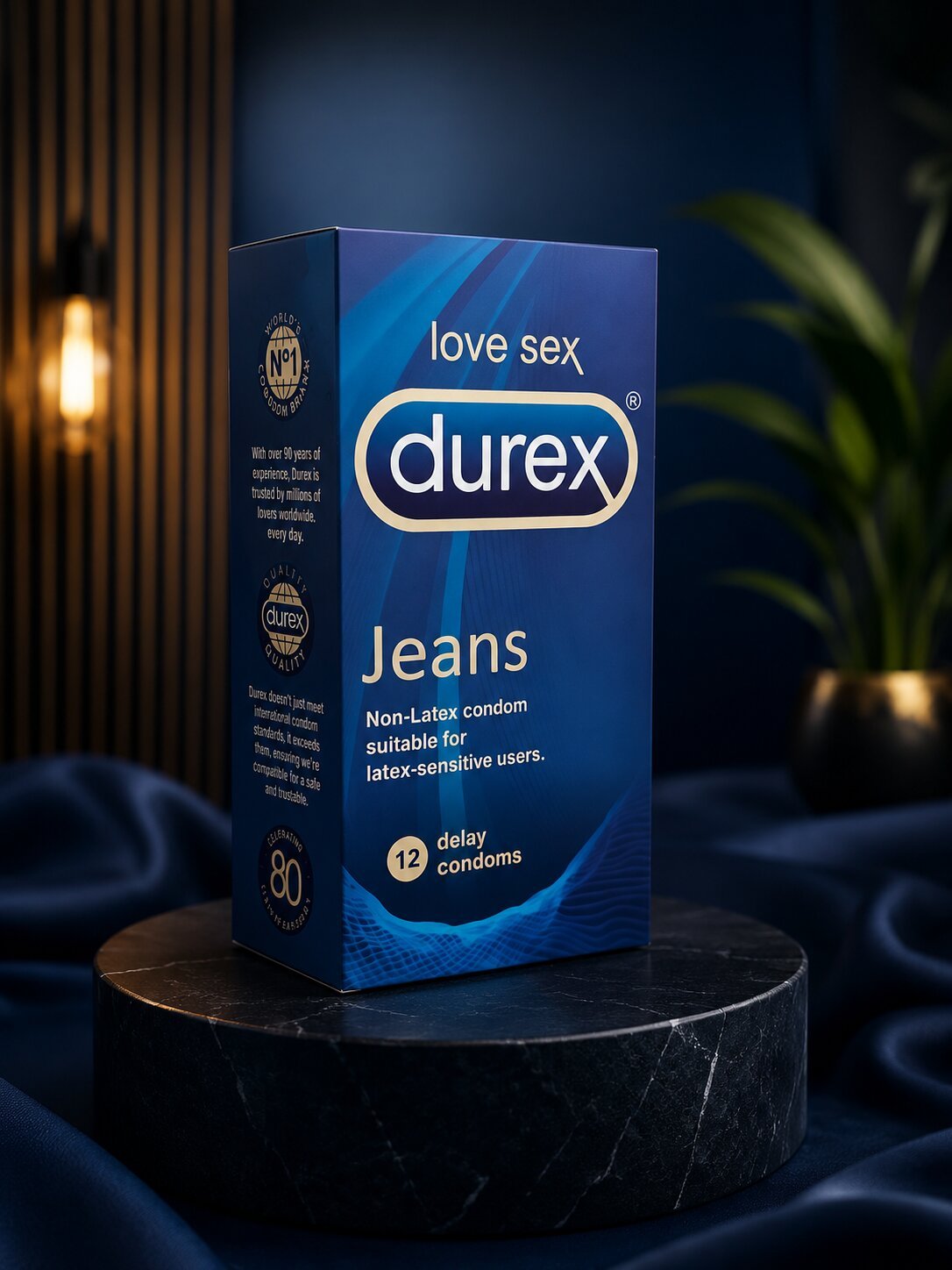 Durex Jeans Condoms 12-Pack | Non-Latex Delay Condoms