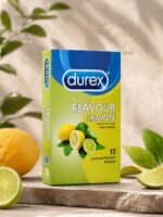 Durex Lemon Flavoured Condoms – Pack of 12 | Lubricated & Long-Lasting