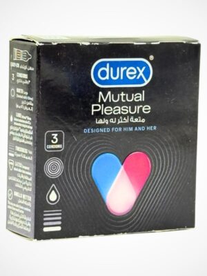 Durex Mutual Pleasure Condoms - 3 Ribbed Dotted Condoms (Imported)