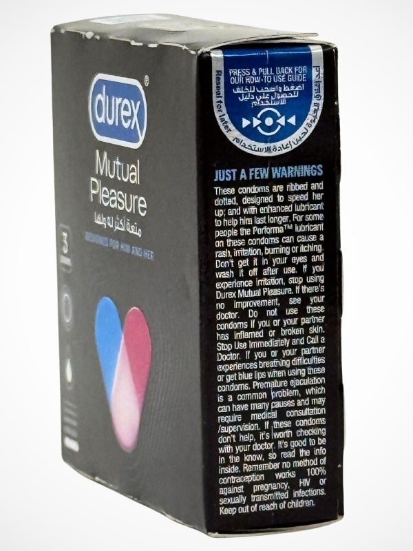 Durex Mutual Pleasure Condoms - 3 Ribbed Dotted Condoms (Imported) 4 Durex Mutual Pleasure Condoms - 3 Ribbed Dotted Condoms (Imported)