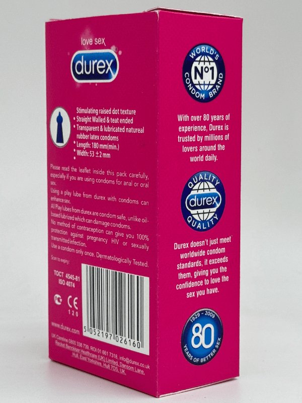 Durex Pleasure Me Condoms - 12 Ribbed & Dotted Condoms 4 Durex Pleasure Me Condoms - 12 Ribbed & Dotted Condoms