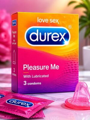 Durex Pleasure Me Condoms – Dotted & Lubricated for Extra Stimulation (3 Pack)