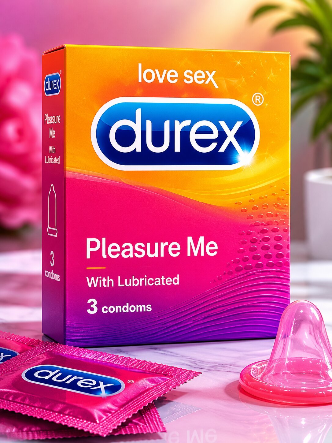 Durex Pleasure Me Condoms – Dotted & Lubricated for Extra Stimulation (3 Pack)