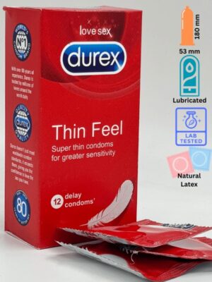 Durex Thin Feel Condoms - 12 Delay Condoms