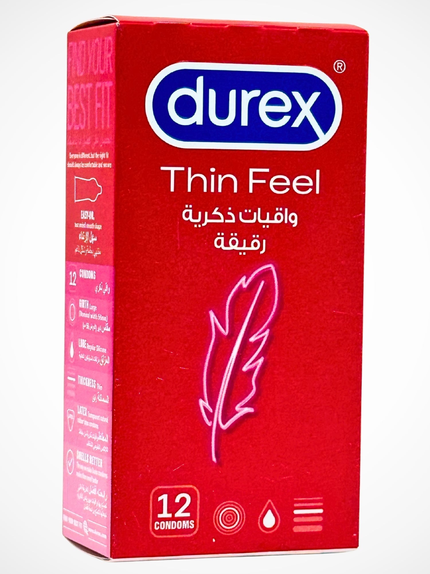 Durex Thin Feel Condoms – 12 Super Thin Condoms (Imported)