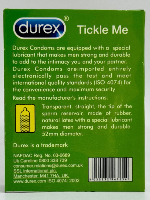 Durex Tickle Me Condom - 12 Ribbed n Dotted Condoms 2 Durex Tickle Me Condom - 12 Ribbed n Dotted Condoms