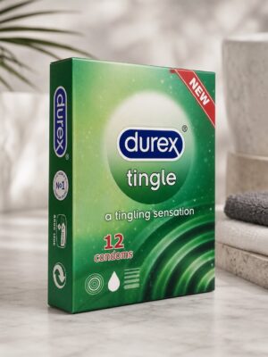 Durex Tingle Condoms – 12 Pack | Tingling Lubricant, Textured, Extra Sensation