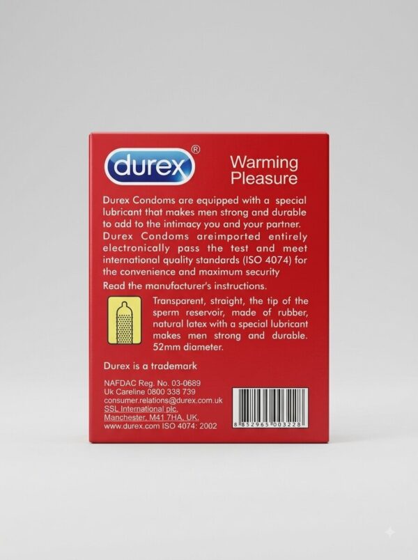 Durex Warming Pleasure Condoms – 12 Pack | Dotted, Ribbed & Warming Lube 2 Durex Warming Pleasure Condoms – 12 Pack | Dotted, Ribbed & Warming Lube