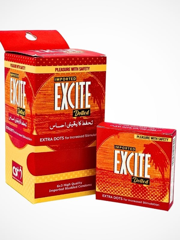 Excite Dotted Condoms –  6 x 3 Condoms Pack