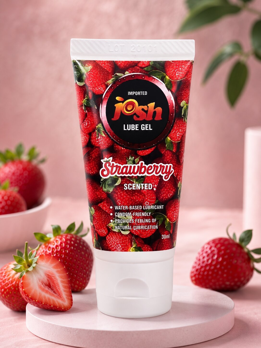 Josh Lube Gel Strawberry – Water Based Lubricant 30ml