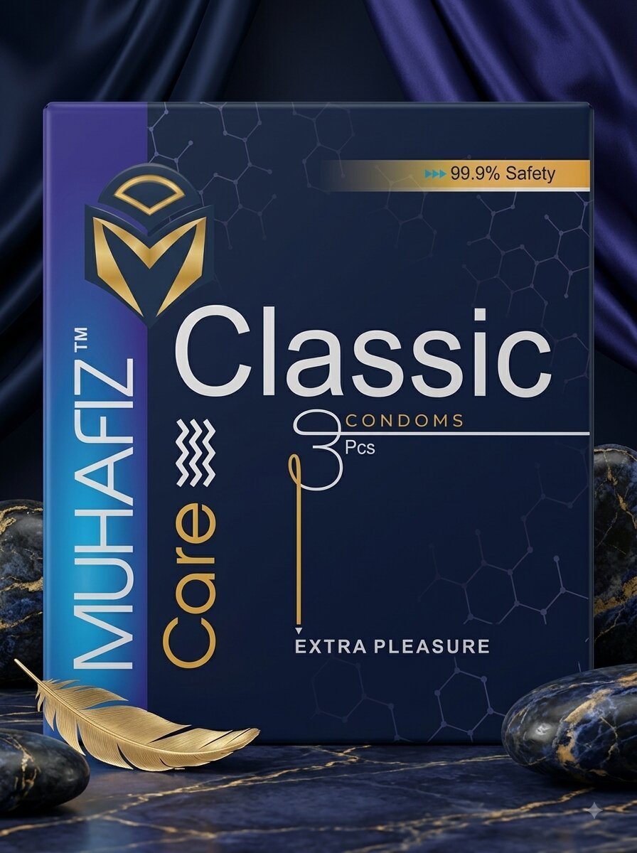 Muhafiz Classic Condoms – Pack of 3 | Extra Pleasure, Natural Latex