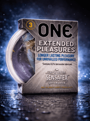 ONE Extended Pleasure Condoms - 3 Long Lasting Delay Condoms for Enhanced Performance
