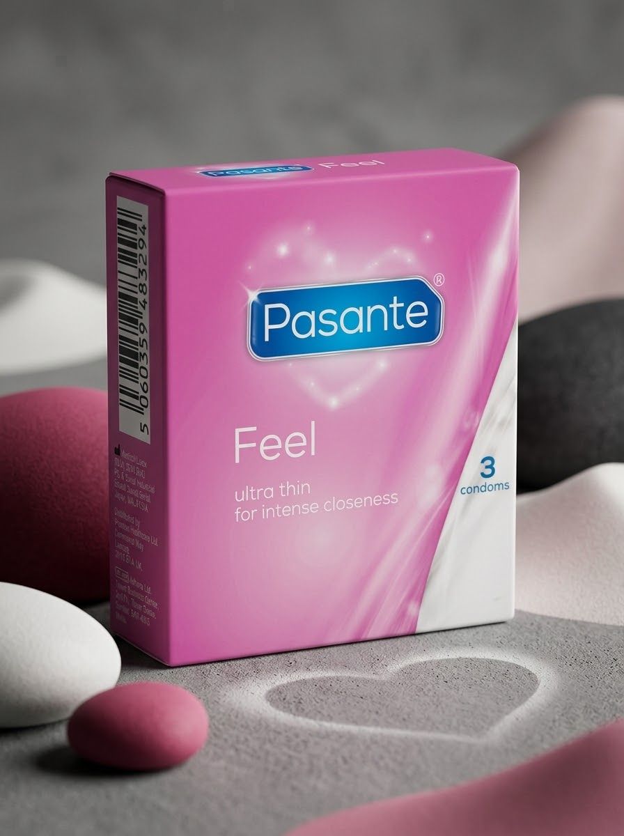 Pasante Feel Condoms – Ultra Thin for Intense Closeness | Pack of 3