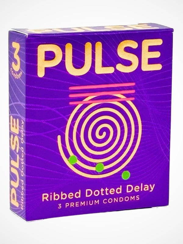 Pulse Condoms – 3 Ribbed Dotted Delay Condoms