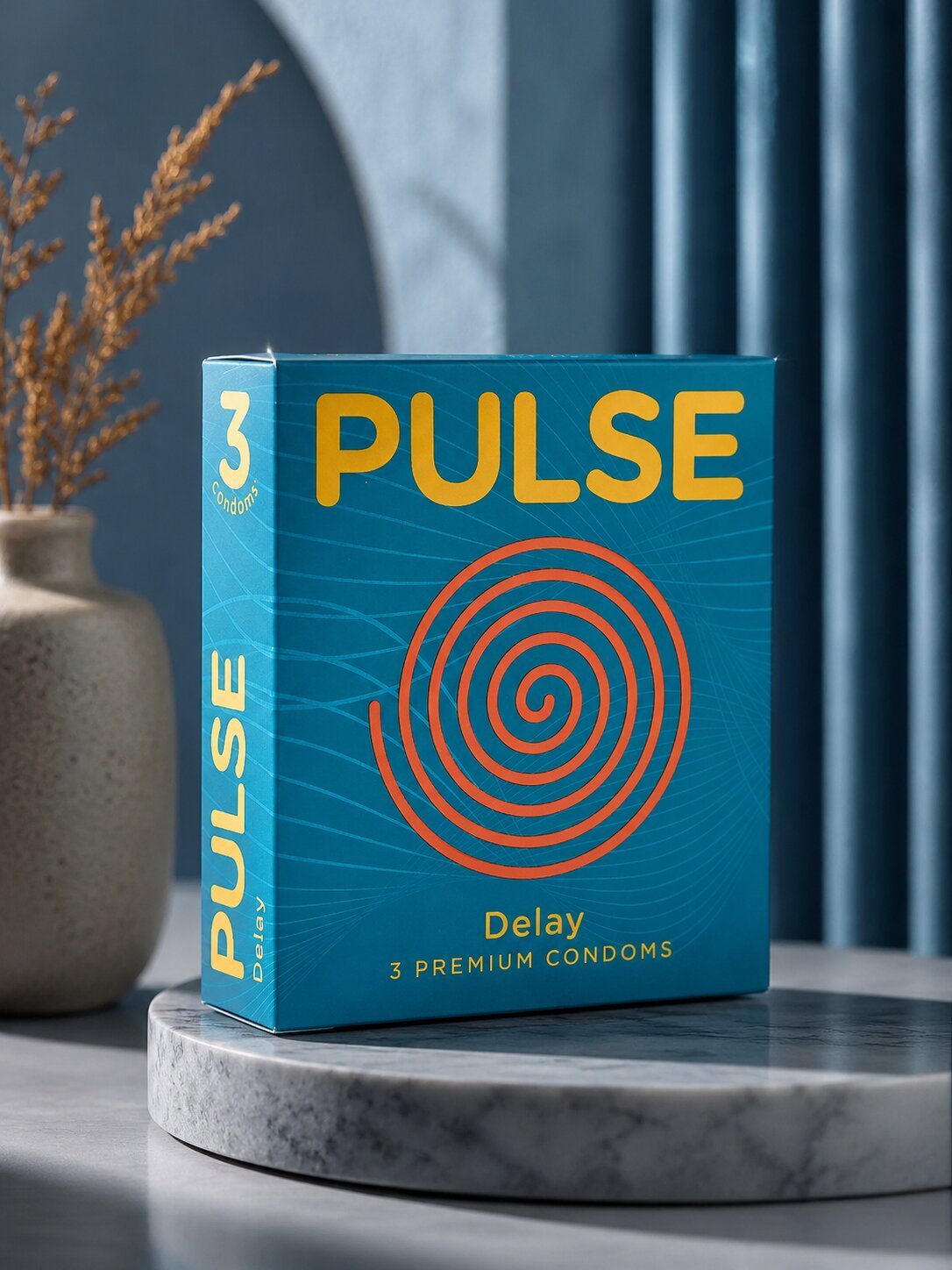 Pulse Delay Condoms | 3-Pack | Benzocaine Long-Lasting Performance