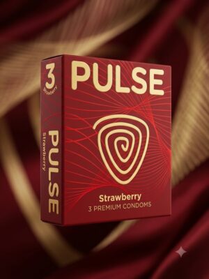 Pulse Strawberry Flavored Condoms – 3-Pack | Premium Latex Protection