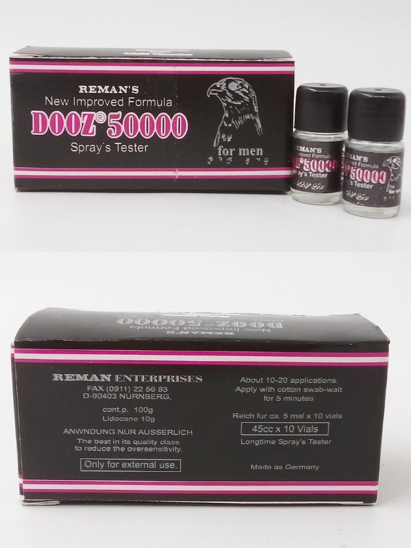 Reman Dooz 50000 Delay Spray Testers – 10 vials (5ml) Each