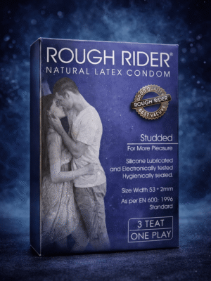 Rough Rider Studded & Lubricated Condoms – Pack of 3 | Natural Latex