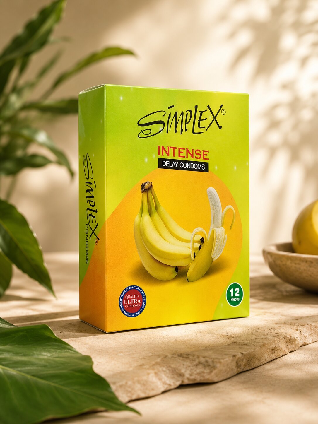 Simplex Intense Delay Condoms – Long-Lasting, Lubricated (Pack of 12)