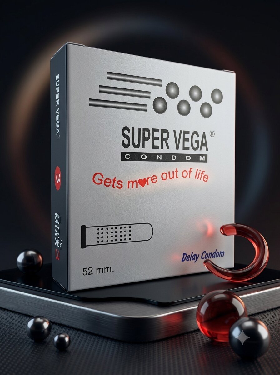 Super Vega Condoms – Pack of 3 | Extra Time, Maximum Protection